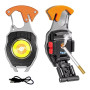 Tomedeks Lampe‑Porte‑Clés LED Rechargeable, Lumière Urgence Auto & Camping | 3 sources lumineuses réglables, mousqueton intégré,