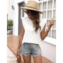 Zeagoo Débardeur Basique Femme sans Manches T Shirt D'Été Manches Courtes Top Ample Blouse Col Rond Hauts Unis Gilet
