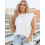Zeagoo Débardeur Basique Femme sans Manches T Shirt D'Été Manches Courtes Top Ample Blouse Col Rond Hauts Unis Gilet