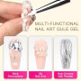 GZMAYUEN Gel de construction solide 2 couleurs pour ongles, blanc transparent solide 3D, gel de construction pour ongles en gel,