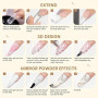 GZMAYUEN Gel de construction solide 2 couleurs pour ongles, blanc transparent solide 3D, gel de construction pour ongles en gel,