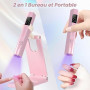 Lampe UV Ongles Gel, Portatif Lampe UV Ongles,Avec Support, 6w Sans Fil Mini Lampe-UV Petite, Rechargeable,3 Minuteries, Afficha
