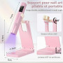 Lampe UV Ongles Gel, Portatif Lampe UV Ongles,Avec Support, 6w Sans Fil Mini Lampe-UV Petite, Rechargeable,3 Minuteries, Afficha