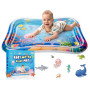 LUNEKUCK Grand Tapis d'eau Bébé 95x76cm Gonflable Tummy Time Tapis Eau Bebe Eveil Tapis Sensoriel Bébé Tapis Poisson pour Bébés