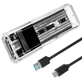 Adaptateur M.2 SATA USB C Boîtier SSD NGFF, Mini Disque Externe | Lecteur SSD M2 USB 3.1 Gen1 5Gbps, Non Compatible NVMe / M-Key