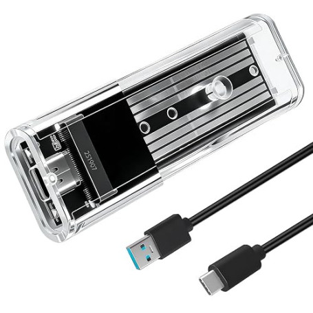 Adaptateur M.2 SATA USB C Boîtier SSD NGFF, Mini Disque Externe | Lecteur SSD M2 USB 3.1 Gen1 5Gbps, Non Compatible NVMe / M-Key