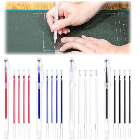 Crayon de Marquage pour Tissu - Ensemble Complet de Marqueurs de Couture Effaçables en 4 Couleurs - Accessoire Couture de Qualit