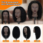 Yekavo Tête de mannequin afro 100 % cheveux humains pour coiffure, tressage, coiffeur, coiffeur, cheveux longs, tête d'entraînem