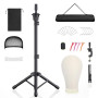 Depsylqz Support de Perruque Renforcé, 160cm Support de Perruque avec Rête de Mannequin, Réglable Trépied de Tête de Perruque, p