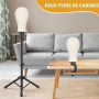 Depsylqz Support de Perruque Renforcé, 160cm Support de Perruque avec Rête de Mannequin, Réglable Trépied de Tête de Perruque, p
