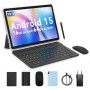 PRITOM Tablette 10 pouces, tablette 6-en-1, 16 Go, 64 Go ROM, Android 15, extensible jusqu'à 1024 Go, Quad Core, WiFi 6, 6000 mA