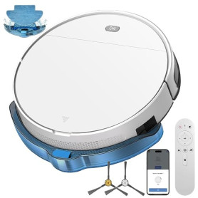 2 en 1 Robot Aspirateur Laveur Jusqu'à 5500Pa 3 Modes de Nettoyage 7.8CM | App/Télécommande/2.4G WiFi, Auto-Charge, Automatique