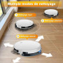 2 en 1 Robot Aspirateur Laveur Jusqu'à 5500Pa 3 Modes de Nettoyage 7.8CM | App/Télécommande/2.4G WiFi, Auto-Charge, Automatique