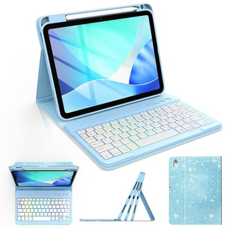 Clavier pour iPad A16, Coque pour iPad 11 A16 10ème Génération AZERTY | Coque clavier pour iPad 11, coque pour iPad A16 avec cla