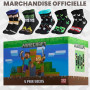 Minecraft Chaussette Enfant Garçon Mi-mollet, Paquet Multiple Chaussettes Fantaisie, Gaming Merchandise, Cadeau Gamer (Paquet de