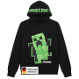 Minecraft Hoodie Boys Kids Gamer Black Creeper Inside Pull à Capuche