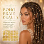 Rokahebi 220 accessoires cheveux, 12 coiffures tressées & dreadlocks | 220 pièces, 12 modèles, métal robuste, réglable, réutilis