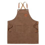 Tablier en Toile avec Sangle Réglable et 3 Poches pour Homme Femme | Tablier de Cuisine à bretelles Croisées, Tablier de travail