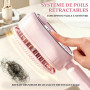 Brosse Lissante Électrique 3 en 1 – Brosse Vapeur avec Spray, Peigne Massant Anti-Frisottis pour Cheveux Secs/Mouillés, Recharge
