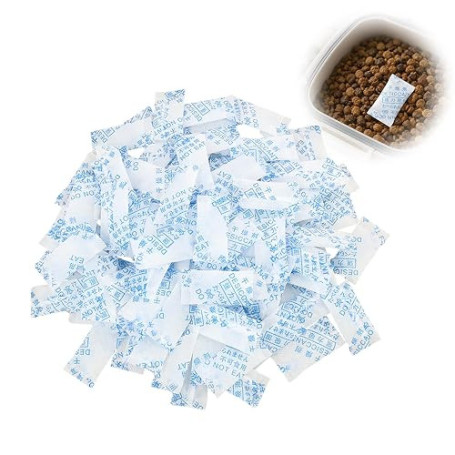 100 Sachets Silice Alimentaires 1g – Absorbeur Humidité, Anti-Humidité pour Aliments/Bijoux/Électronique/Cuir – Papier Sécurisé