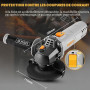 DEKOPRO Meuleuse d'Angle 750W: Ø 115mm Meuleuse d'Angle Électrique avec Poignée Auxiliaire, Capot de Protection, Écrou de Serrag