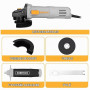 DEKOPRO Meuleuse d'Angle 800W: Ø 125mm Meuleuse d'Angle Électrique avec Poignée Auxiliaire, Capot de Protection, Écrou de Serrag