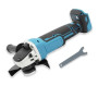 Meuleuse d'angle sans fil compatible avec Makita 18 V, 8500 tr/min, 4 niveaux de vitesse, disque abrasif de 125 mm avec clé de m