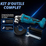 Meuleuse d'Angle sans Fil Brushless 21V KATSU FIT-BAT, 115mm avec Moteur sans Balais pour Couper Polir le Meulage, 3 Vitesses, P