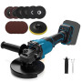 Meuleuse d'angle sans fil compatible avec Makita 18 V, meuleuse sans fil professionnelle sans fil, 125 mm, 8500 tr/min, 3 vitess