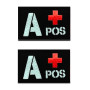 Lot de 2 patchs réfléchissants A+ POS Positive Medic EMT - Découpe laser - Durables - Crochet et boucle - Patch militaire tactiq