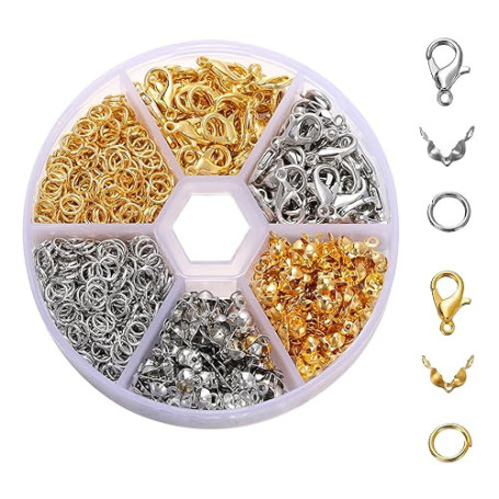 Lot de 370 Fermoir Collier Qualité, Fermoir Bracelet, Attache Bracelet | Fermoirs Mousquetons kit, pour Fabrication De Bijoux, P