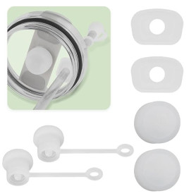 Nearockle Stanley Lot de 3 bouchons anti-déversement en silicone pour gobelet Stanley 1.0 et 2.0 850,5 g | 1134 g avec 2 couverc