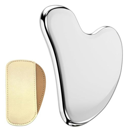 Gua Sha Visage Corps, Gua Sha Acier Inoxydable, Durable Guasha Outil Massage Visage Scraper, Metal Gua Sha Anti-rides Réduit les