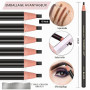 6Crayons Noirs Iimperméables à l'eau Pour Sourcils Kit De Fournitures Pour Tatouage Et Microblading Crayons à Sourcils Permanent