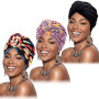 Mudder Lot de 3 turban africains pré-noués pour femme Taille Unique Multicolore