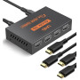 Splitter HDMI 4K Répartiteur HDMI 1 entrée 4 Sorties Soutien 3D 4K 1080P, Dupliquer/Miroir Écran Seulement pour PS-3/4 X-Box Lec