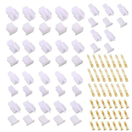 HUAZIZ 290 Pcs Connecteur Electrique 2.8mm Pas 2 3 4 6 9 Broches Mâle Femelle Terminal Plug, 2.8mm Connecteur de Fil Électrique,