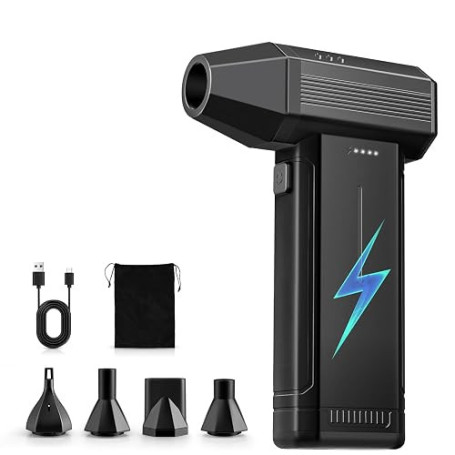 GARAID Souffleur Air Comprimé avec Lumière LED, 3 Vitesses 150000tr/min | Recharge USB, 6000 mAh Batterie, Portable, Réutilisabl