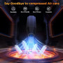 GARAID Souffleur Air Comprimé avec Lumière LED, 3 Vitesses 150000tr/min | Recharge USB, 6000 mAh Batterie, Portable, Réutilisabl