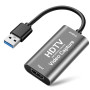 Flintronic Cartes de Capture Vidéo, 1080p 60FPS Adaptateur HDMI vers USB/USB C, pour Les Jeux, Diffusion en Direct, La vidéoconf