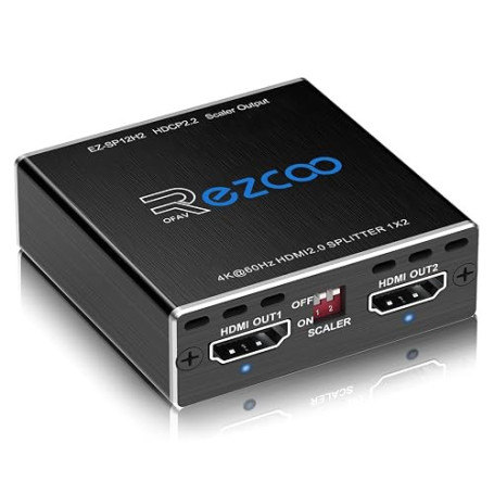 4K 60Hz Splitter HDMI 1 entrée 2 Sorties 1080P 120Hz HDCP HDR 18Gbps UHD Dolby Vision Atmos EDID Scaler 4K 1080P Répartiteur HDM