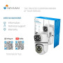 NIVIAN Caméra de sécurité extérieure WiFi Dual 3MP SuperHD 2K avec Double Objectif – sans Angle Mort, Suivi Automatique IA, Audi