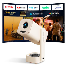 Vidéoprojecteur Portable YABER T1 Pro2 1080P FHD et HDR, Vidéoprojecteur WiFi Bluetooth avec Dolby Audio, Ajustement Automatique