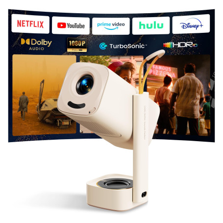 Vidéoprojecteur Portable YABER T1 Pro2 1080P FHD et HDR, Vidéoprojecteur WiFi Bluetooth avec Dolby Audio, Ajustement Automatique
