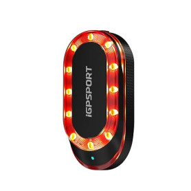 iGPSPORT SR Mini Feu Arriere Velo Radar, Alerte Freinage Précise | Détection jusqu’à 160M 20H d’Autonomie 7 Modes d’Éclairage Co
