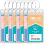 Teskyer 8 Pièces Porte Étiquette Bagage de Croisière, Imperméable à l'Eau, Transparent, Durable, avec Zip Seal, Boucles en Acier