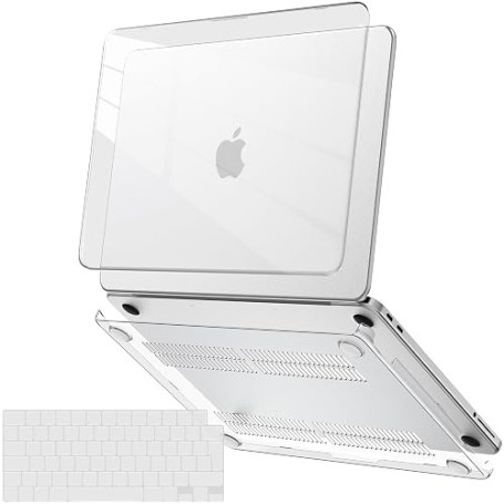 TECOOL Coque pour MacBook Neo 13" 2026 modèle A3404, Transparente | Coque rigide ultra fine, Finition brillante, Protection de U
