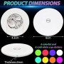 Lot de 12 autocollants ronds multicolores LED pour éclairage d'ambiance | 6 lumières multicolores 6 lumières blanc froid Batteri