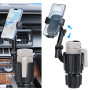Support téléphone pour Porte-gobelet, Support 2 en 1 pour Porte-gobelet avec Bras Long et Rotation à 360° pour Voiture pour Tous