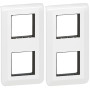 Legrand - Plaque Mosaic avec support pour 2 x 2 modules montage vertical - blanc (Lot de 2)